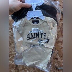 Saints Football Black Tee Onesie